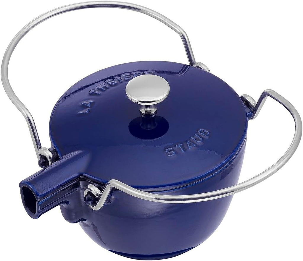Staub Cast Iron 1-qt Round Tea Kettle - Basil, Made in France
