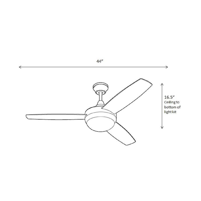 Harbor Breeze Beach Creek 44-in Brushed Nickel LED Indoor Downrod or Flush Mount Ceiling Fan with Light Remote (3-Blade)