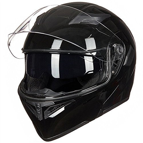 ILM Motorcycle Dual Visor Flip up Modular Full Face Helmet DOT 6 Colors Model 902