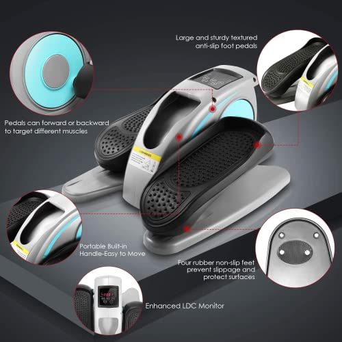 ANCHEER Under Desk Elliptical Machine - Quiet Pedal Exerciser for Seniors, Office & Home, Low-Impact Seated Leg Workout Equipment, Smart LCD Display, Remote Control
