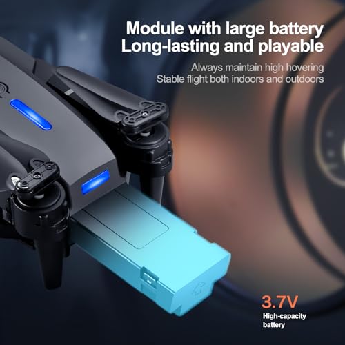 E88 Drone with Screen Controller with SD card, Foldable Mini Drone for Beginners, 2 Batteries, 360?? Flips Waypoint Fly, Active Obstacle Avoidance, One Key Take Off/Landing. (2 batteries - Black)