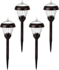 Solpex 4pack high Lumen Solar Pathway Lights??Metal Solar Path Lights??2 Bright LED??Waterproof IP65 Auto On/Off Solar Garden Lights for Walkway Driveway Yard