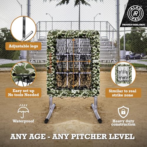 ALAGPRO? The Original 9 Hole Pitching Net with Strike Zone Pocket | Pitching Target for Baseball & Softball Pitchers