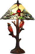 River of Goods 24 Cardinal Triple-Lit Stained Glass Table Lamp