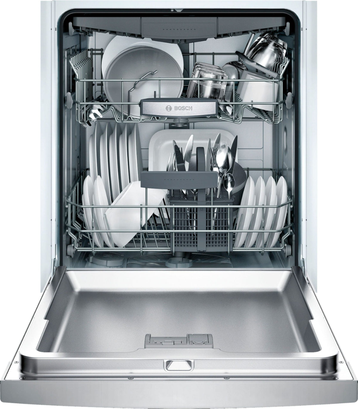 Bosch - 800 Series 24 Front Control Built-In Dishwasher with Stainless Steel Tub - Stainless steel