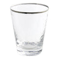 Split P Metallic Rim Double Old Fashioned Set - Silver
