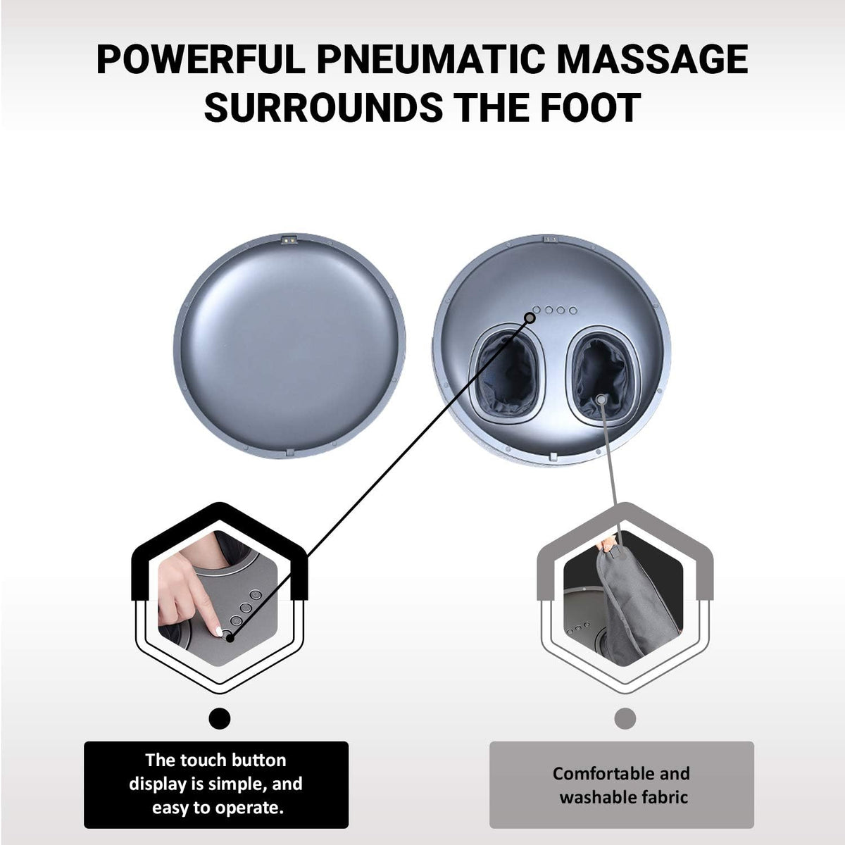 Ottoman Foot Massager by Ottossage, Massaging Ottoman with Removable Lid Provides Air Compression, Shiatsu kneading, Intense Vibration and Heat Therapy. Extra Powerful with Upgraded li-ion Battery.