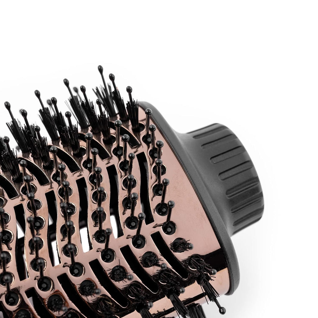 L'ANGE HAIR Le Volume 2-in-1 Titanium Brush Dryer Black | 75MM Hot Air Blow Dryer Brush in One with Oval Barrel | Hair Styler for Smooth, Frizz-Free Results for All Hair Types