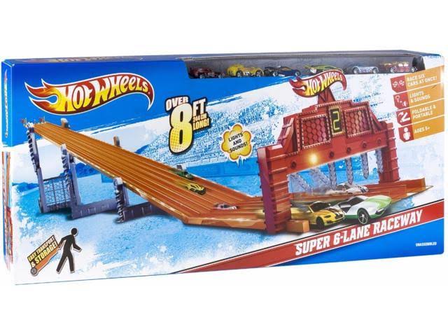 Hot Wheels - Super 6-Lane Raceway Track Set - Orange