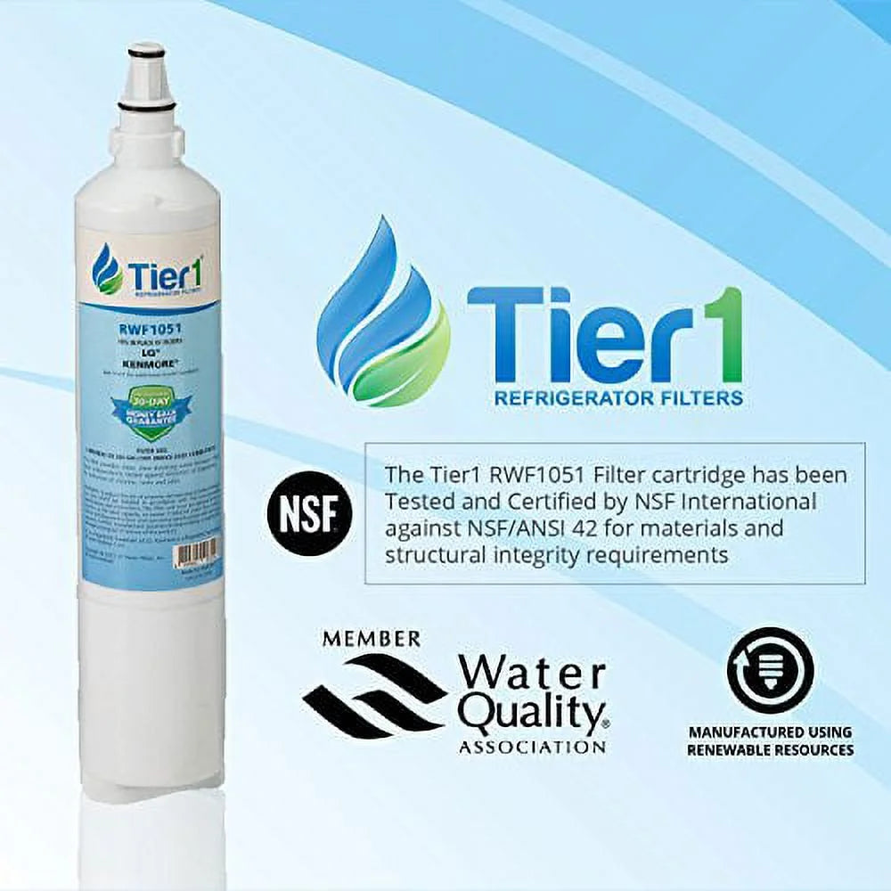 Tier1 5231JA2006A Refrigerator Water Filter 3-pk | Replacement for LG LT600P, 5231JA2006B, Kenmore 46-9990, 9990, 469990, 5231JA2006F, 5231JA2005A, Fridge Filter
