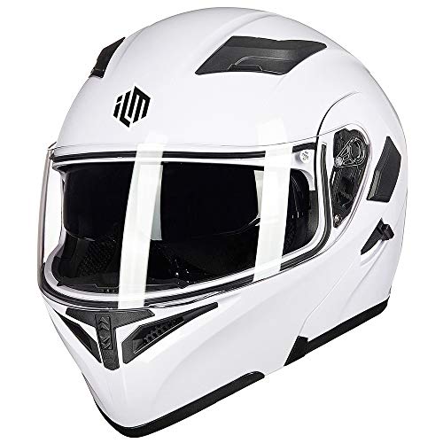 ILM Motorcycle Dual Visor Flip up Modular Full Face Helmet DOT 6 Colors Model 902