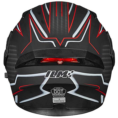 ILM Motorcycle Dual Visor Flip up Modular Full Face Helmet DOT 6 Colors Model 902