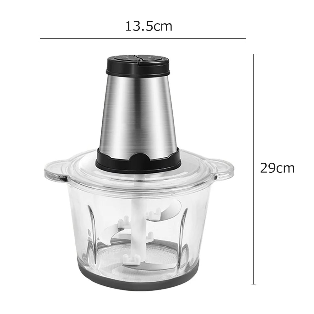 Homgeek Electric Meat Grinder - 2L Large Capacity, Stainless Steel, 2 Speed Settings, 250W High Power - Ideal Kitchen Cooker Blender for Household Use