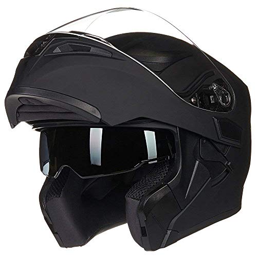 ILM Motorcycle Dual Visor Flip up Modular Full Face Helmet DOT 6 Colors Model 902