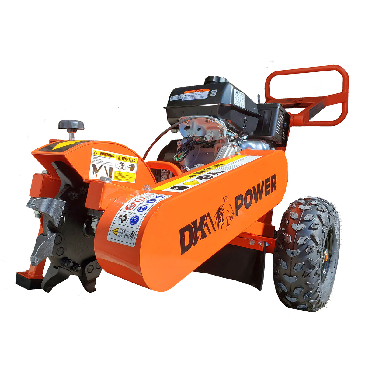 DK2 Power, Stump grinder 14hp hd commercial frame, Engine Displacement 429 cc, Horsepower 14, Max. Cutting Thickness 3.5 in, Model# OPG777