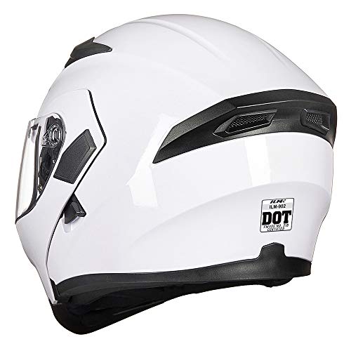 ILM Motorcycle Dual Visor Flip up Modular Full Face Helmet DOT 6 Colors Model 902