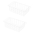 Freezer Wire Baskets, Kitchen Storage Organizer Bins for Chest and Upright Freezer, Refrigerator Dividers Containers with Handles - Pearl White (3)