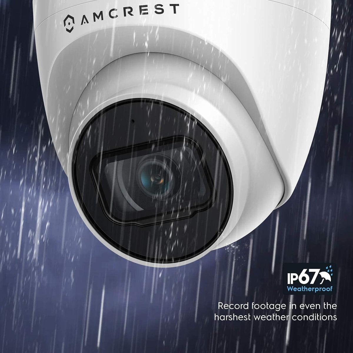 Amcrest 5MP Turret POE Camera, UltraHD Outdoor IP Camera POE with Mic/Audio, 5-Megapixel Security Surveillance Cameras, 98ft NightVision, 2.8mm Lens (103?? FOV), IP67, MicroSD (256GB), (IP5M-T1179EW)