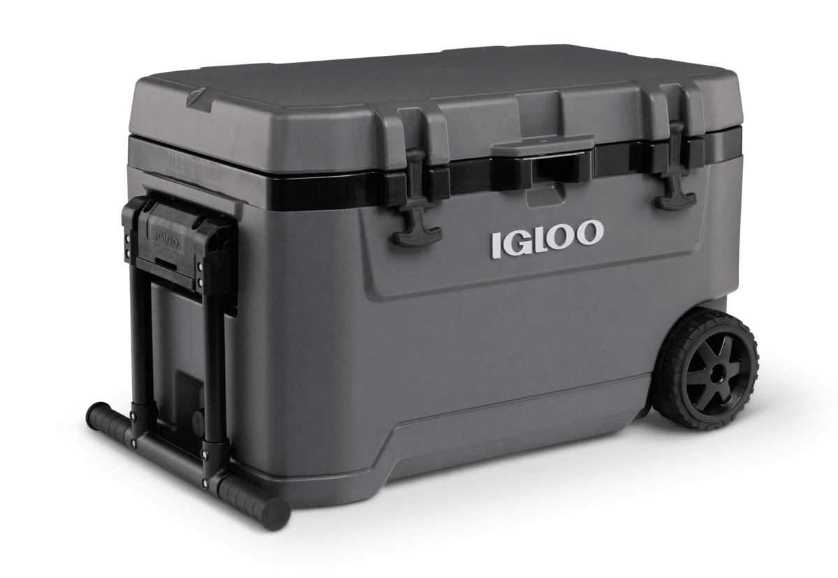 Igloo Overland 72 Quart Ice Chest Cooler with Wheels, Gray (31 x 18 x18)
