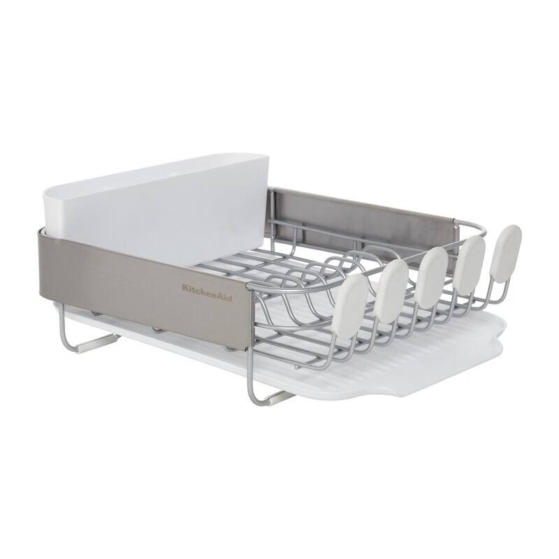 KitchenAid Compact Stainless Steel Dish Rack, 16.06-Inch, Black