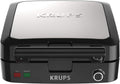KRUPS Belgian Waffle Maker, Waffle Maker with Removable Plates, 4 Slices, Silver/Black