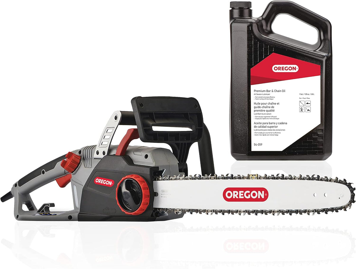 Oregon CS1500 18-inch 15 Amp Self-Sharpening Corded Electric Chainsaw, with Integrated Self-Sharpening System (PowerSharp) and Chain Brake for Safety, 120V